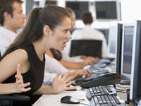 Photodune 316590 stock trader looking exasperatedly at monitor xs