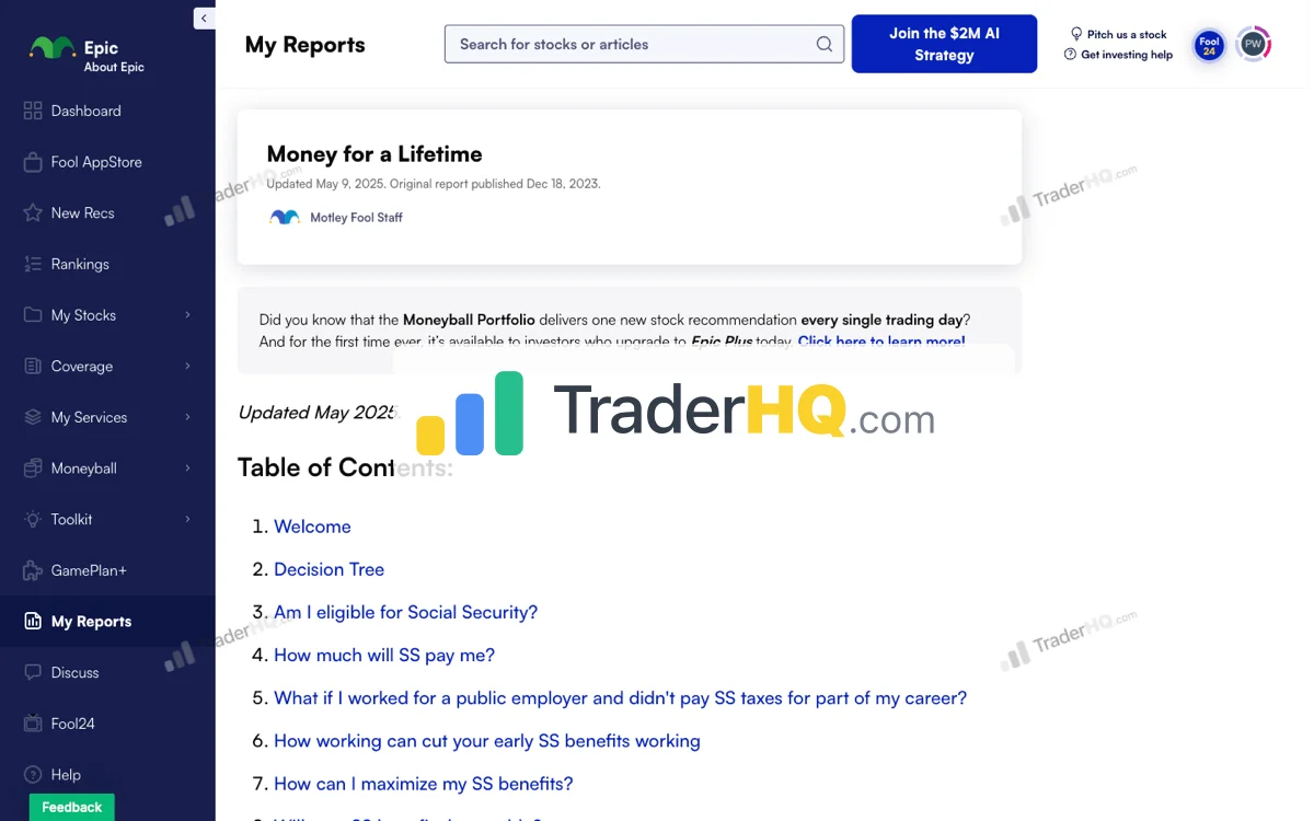Reports Money Lifetime
