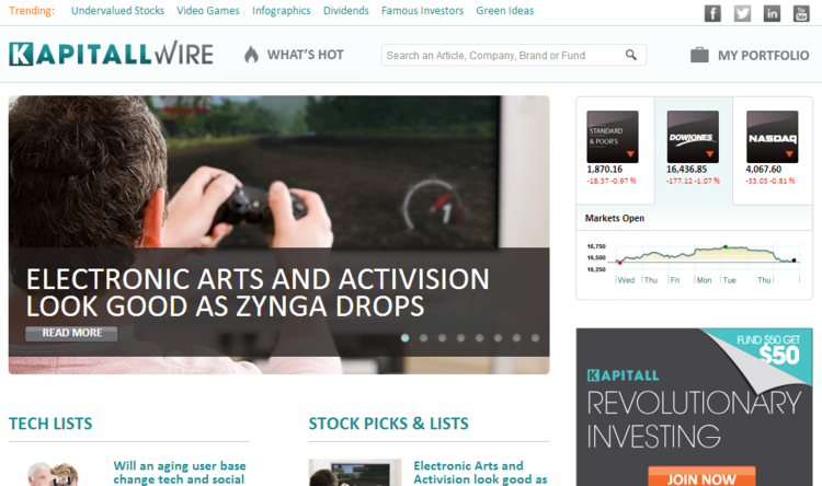 Kapitall Wire blog screenshot