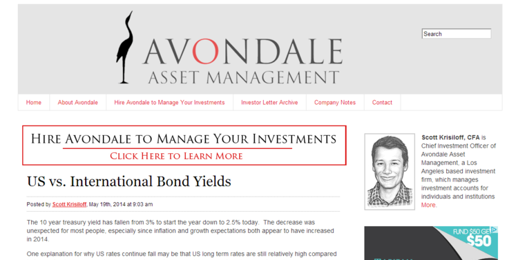 Avondale blog screenshot