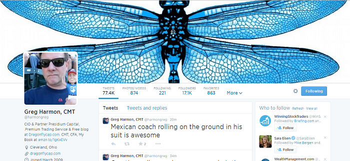 Greg Harmon twitter profile