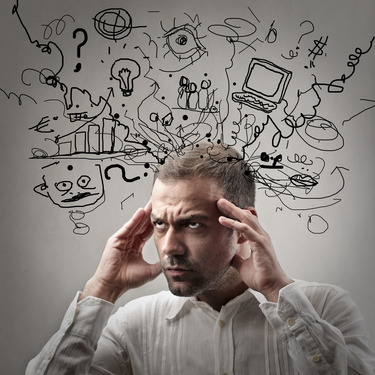 businessman with too much information businessman with too much information