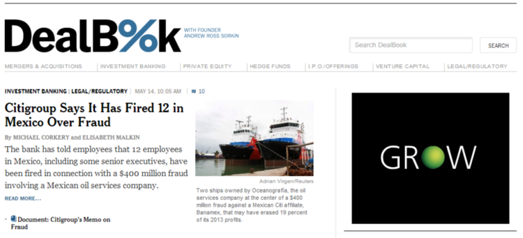 Dealbook blog screenshot